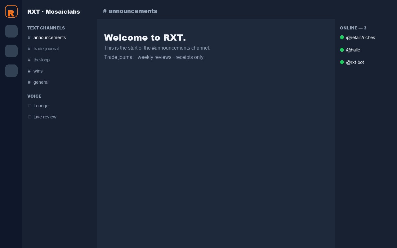 Inside the RXT community channels